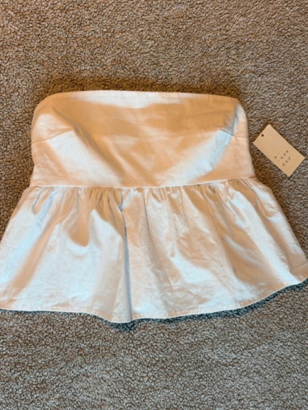 White Peplum Top